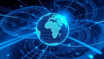 Fototapeta premium globe on blue background