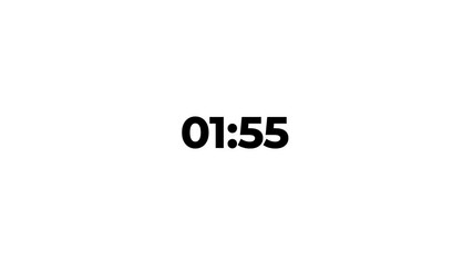 countdown timer two minute animation from 120 to 0 seconds on transparent background, 2 minute countdown timer, Digital Countdown video. - Powered by Adobe