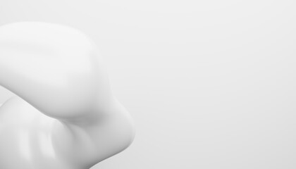 3d abstract white fluid shape with smooth curves and glossy surface. Minimalist background for modern design, branding, cosmetic, product display, technology themes