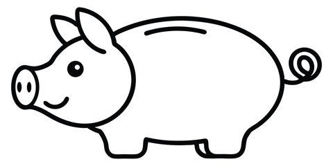 Piggy Bank Savings Money Icon Vector Sign Silhouette Illustration