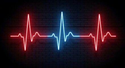 Neon heart rate graphic design