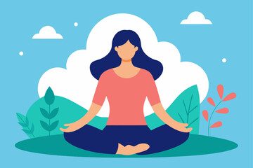 woman meditating in yoga pose