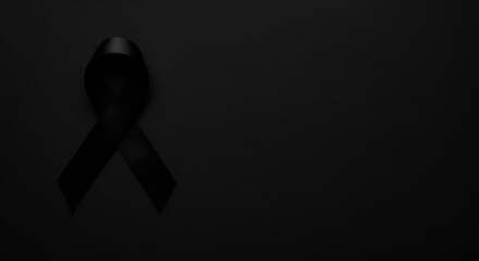 Symbolic black ribbon signifying mourning, awareness, and solemn reflection