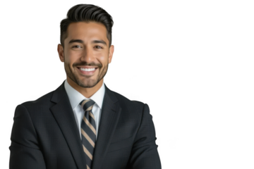 Professional man smiling isolated on transparent background