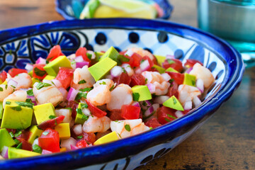 エビのセビーチェ（海老のセビーチェ）（セビチェ, セビッチェ）メキシコ料理  Mexican shrimp ceviche（Mexican shrimp cebiche, Ceviche de camarón, Cebiche de camarón)
