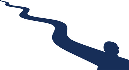 The Path of Ambition: Silhouette on a Winding Road