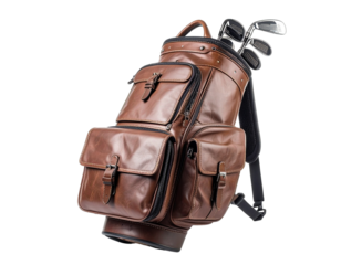 Shop premium leather golf bags for men and women luxury golf equipment on transparent background