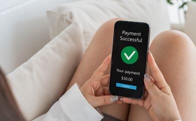 Human with online payment and shopping online, online banking digital technology, purchases, digital marketing, bank, banking applications, Financial transaction and global business online