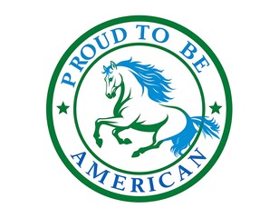 Horse logo with American text