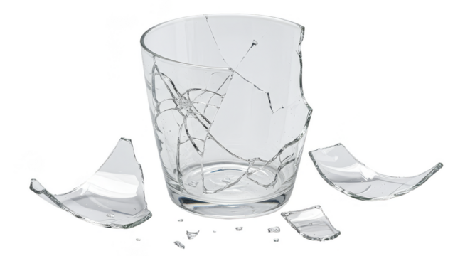 Transparent Broken Glass Sharp Fragments Hazard Accident Danger PNG