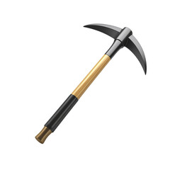 Isolated pickaxe tool image for mining construction and excavation work on transparent background