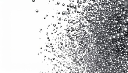 Abstract Silver Spheres Explosion On White Background