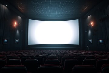 cinema with blank screen by generative ai