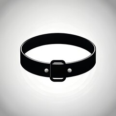 A black leather belt with a silver buckle isolated on white