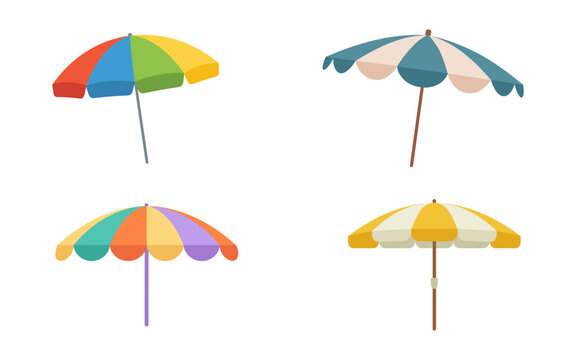 Set of Colorful Beach Umbrellas
