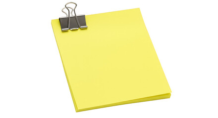 Yellow Sticky Note with Clip Message Reminder on Transparent PNG