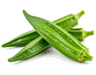 Okra on White Background