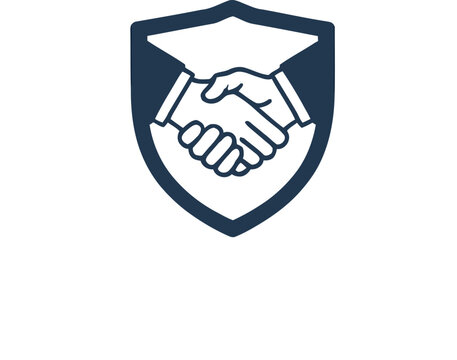 Illustration of a handshake inside a shield with the word shielddeal and tagline below it