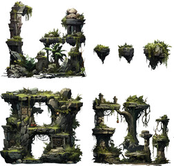 2D Platformer Forest Game Level Design art