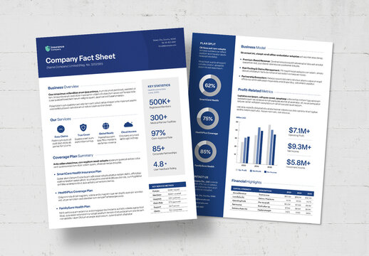 Factsheet Template for Fact Sheets, Fact Files, Case Study Reports & Whitepapers