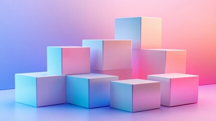Pastel Cube Display, Abstract Background