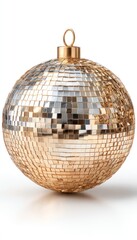 Round, mirrored Christmas ornament