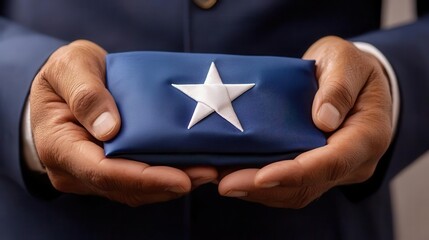 Military officer presenting a folded flag to family, honoring lost loved ones