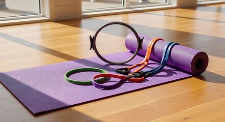 Pilates Ring, Resistance Bands, and Mat Your Home Workout Essentials
