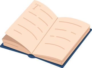 Opened vocabulary paper book vector illustration