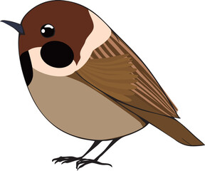 かわいい雀のイラスト