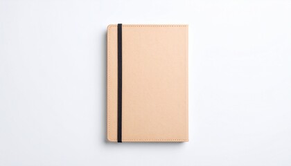 Fototapeta premium Closed Brown Hardcover Journal – White Isolated Photo for Office or School Use