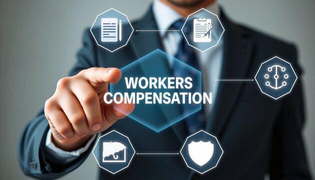 Concept of worker compensation. Benefit and claim compensation for employee of injury