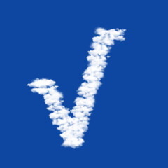 Clouds in the shape of a square root symbol on a transparent background. A symbol consisting of clouds in the center. Illustration on transparent background