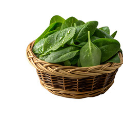 spinach in a basket