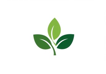 Fototapeta premium Stylized green leaves logo symbolizing growth and nature