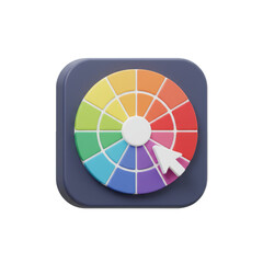 Obraz premium 3D Color Wheel Picker Palette Selection Tool Design Spectrum Icon