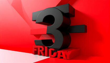 Prepare for bad luck with Friday the 13th rendered in bold ominous black set against vivid red and