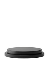 3D Render of Black Podium Pedestal Stand with Transparent Background