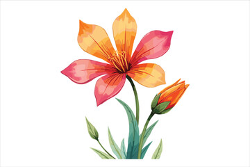 Fototapeta premium Retro Groovy Flowers Bundle | 70s Inspired Floral Clipart Set