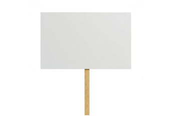 3D Rendering Blank White Protest Sign Mockup Transparent Background