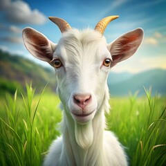 Obraz premium goat in the meadow