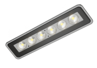 3D Rendering of Bright LED Panel Lights Technology on Transparent Background