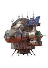 3D Spaceship Isolated Solar Panel for Science and Space Exploration