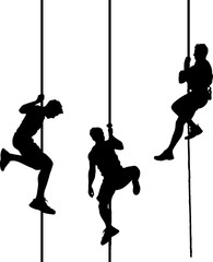 Man climbing rope silhouette © safri