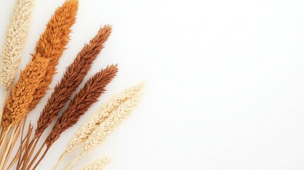 Decorative dried grasses in warm autumnal tones.
