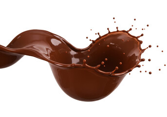 Obraz premium Abstract Chocolate Splash Brown Liquid Isolated Background Illustration
