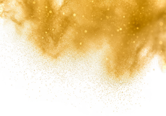 Abstract Gold Dust Powder Explosion Glitter Transparent Background