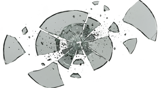 Abstract Grey Explosion Effect Transparent Splinter Fragments Burst Crash