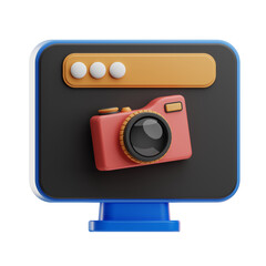 3D Illustration, character, icon Camera and Interface