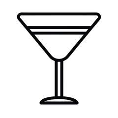 Cocktail Glass Icon Outline Vector Illustration